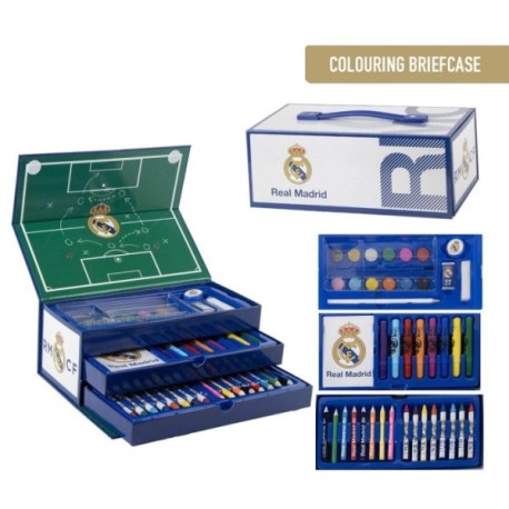 Set papeleria coloreable en maletín real madrid-2700001941 - Cerdá - REAL MADRID