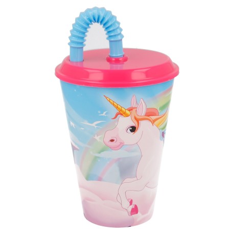 Vaso caña easy 430 ml | unicornios-STI-29030-Disney