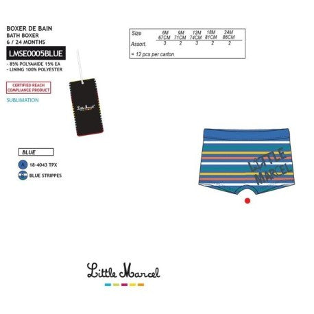 Boxer baño little marcel
Marca: LITTLE MARCEL
Contenido del pack: 6 unidades.
Color: Azul
