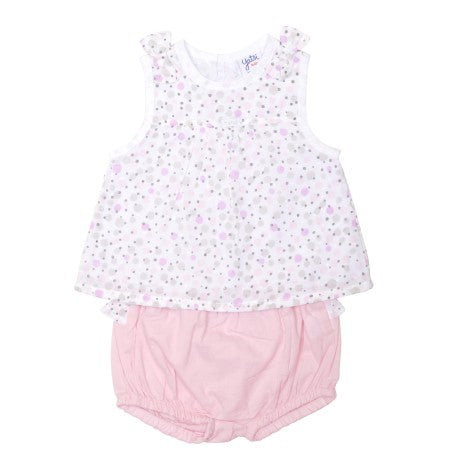 Conjunto corto 2 piezas bebé detalle lazos YATSI