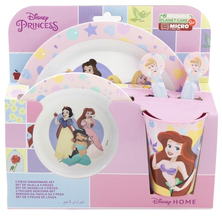 Set vajilla infantil microondas 5 pcs Princess True-51280