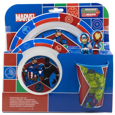 Set vajilla infantil microondas 5 piezas Avengers-74150