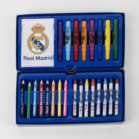 Set papeleria coloreable en maletín  real madrid-2700001941 - Cerdá - REAL MADRID
