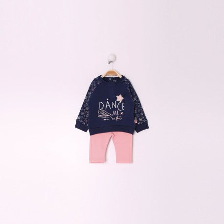 Conjunto bebe niña largo, detalles flores-ALM-29160-STREET MONKEY